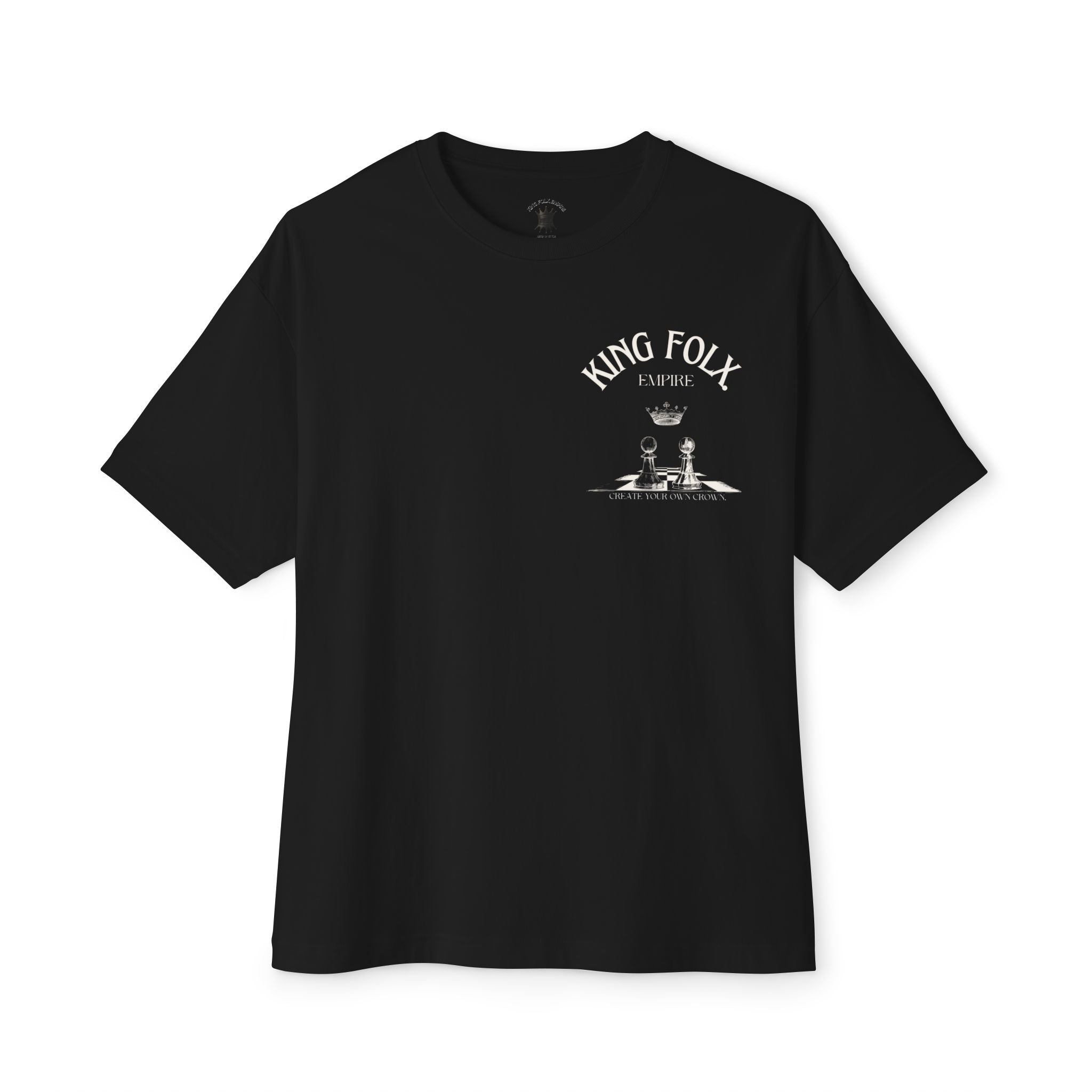 "PAWNS TO KINGS White Print" Unisex Oversized Boxy Tee Comfortable Streetwear, Graphic T-Shirt