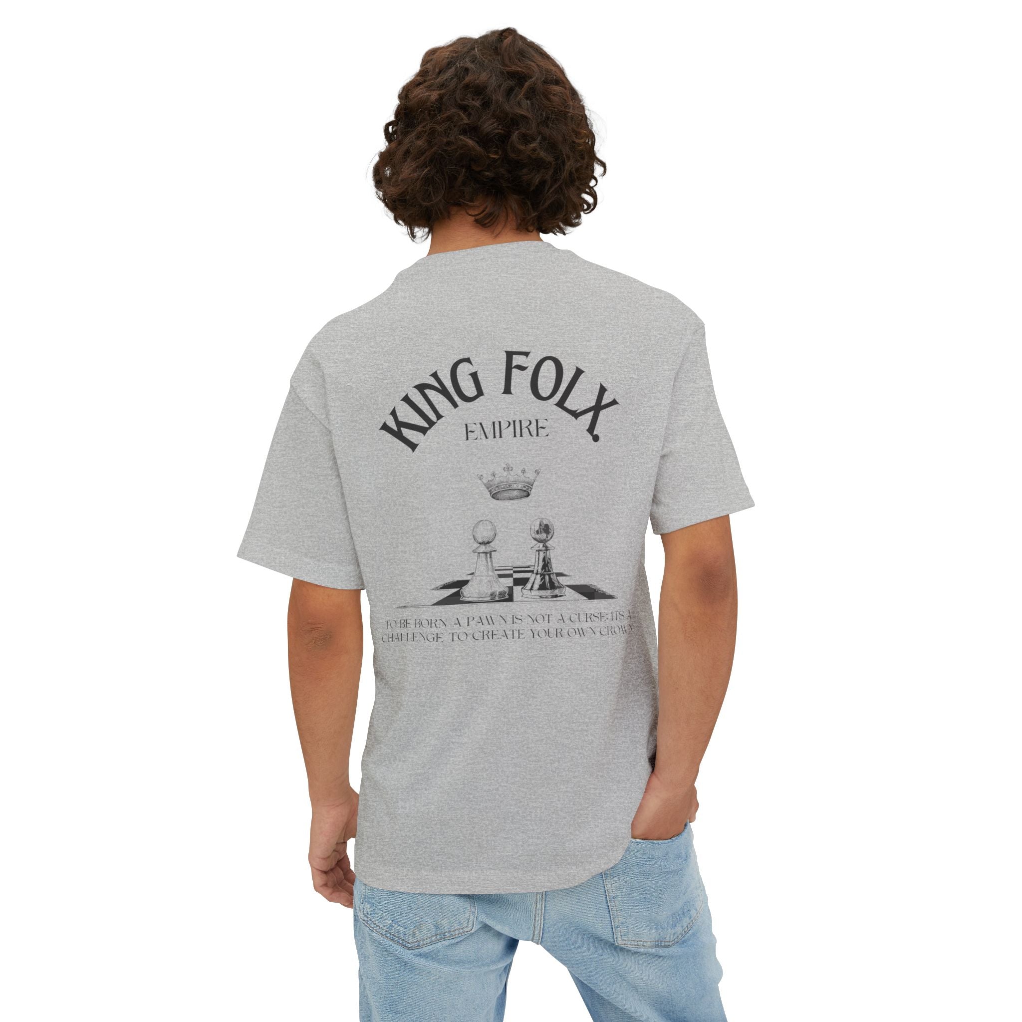 "PAWNS TO KINGS BLACK Print" Unisex Oversized Boxy Tee Comfortable Streetwear, Graphic T-Shirt