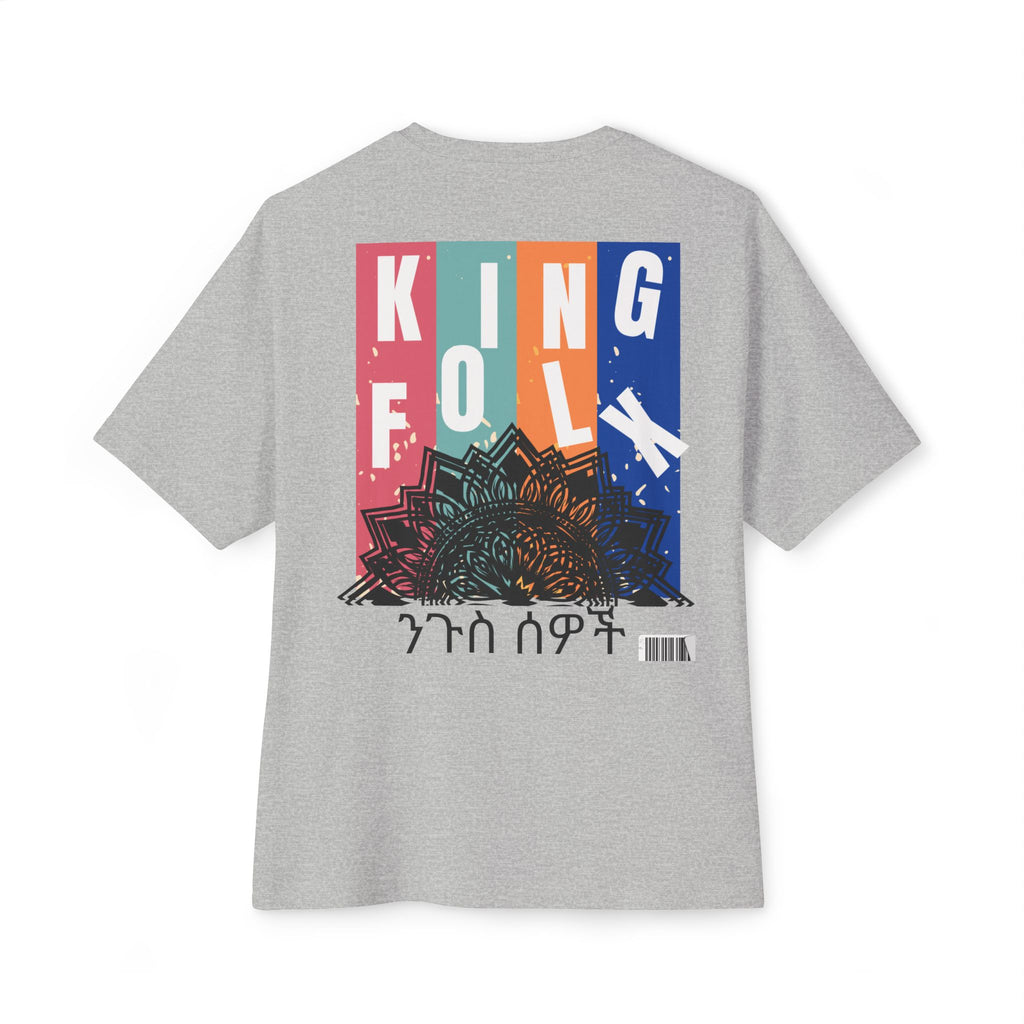 "KING PEOPLE Black Print" Unisex Oversized Boxy Tee Comfortable Streetwear, Graphic T-Shirt