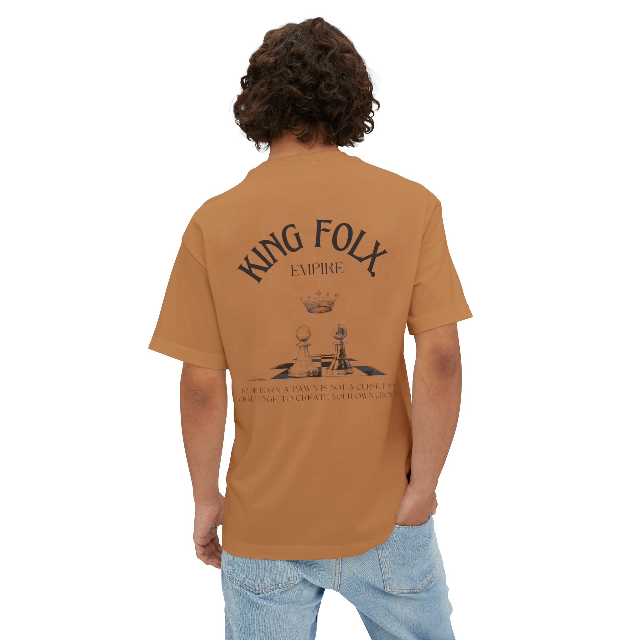 "PAWNS TO KINGS BLACK Print" Unisex Oversized Boxy Tee Comfortable Streetwear, Graphic T-Shirt