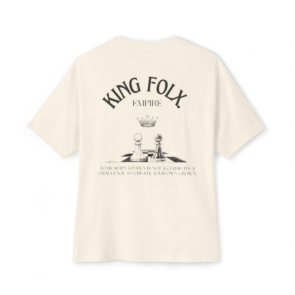 "PAWNS TO KINGS BLACK Print" Unisex Oversized Boxy Tee Comfortable Streetwear, Graphic T-Shirt