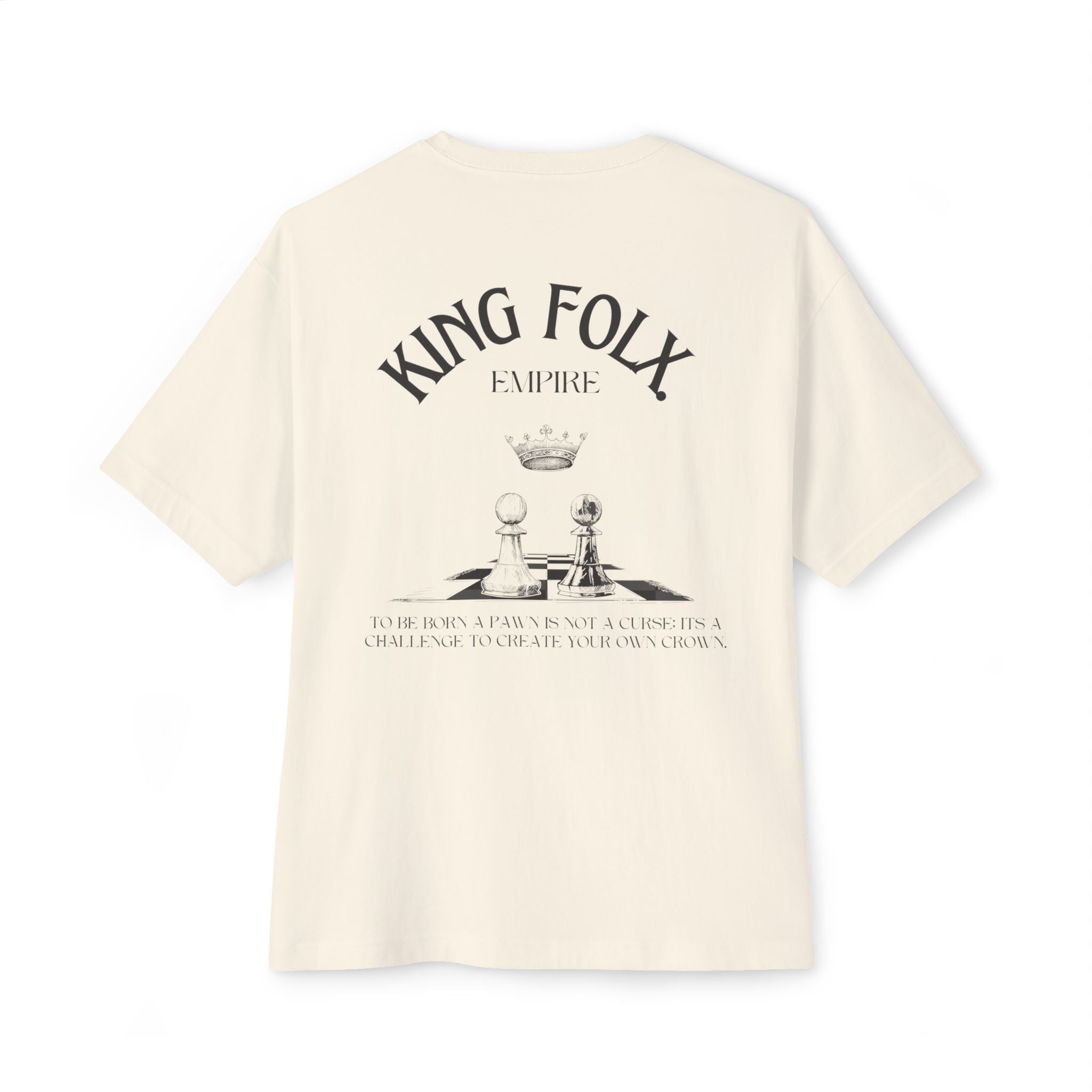 "PAWNS TO KINGS BLACK Print" Unisex Oversized Boxy Tee Comfortable Streetwear, Graphic T-Shirt