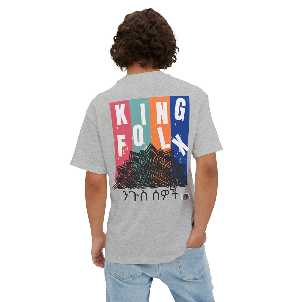 "KING PEOPLE Black Print" Unisex Oversized Boxy Tee Comfortable Streetwear, Graphic T-Shirt