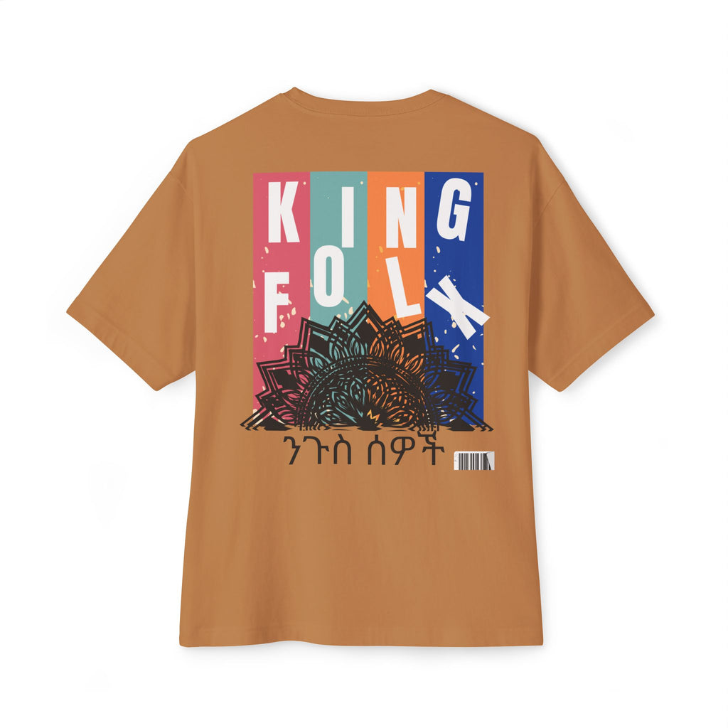 "KING PEOPLE Black Print" Unisex Oversized Boxy Tee Comfortable Streetwear, Graphic T-Shirt