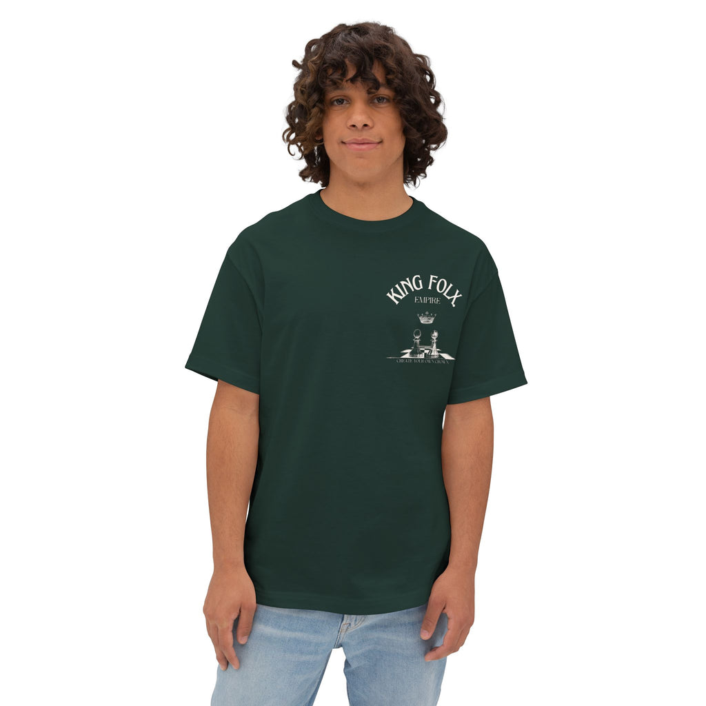 "PAWNS TO KINGS White Print" Unisex Oversized Boxy Tee Comfortable Streetwear, Graphic T-Shirt