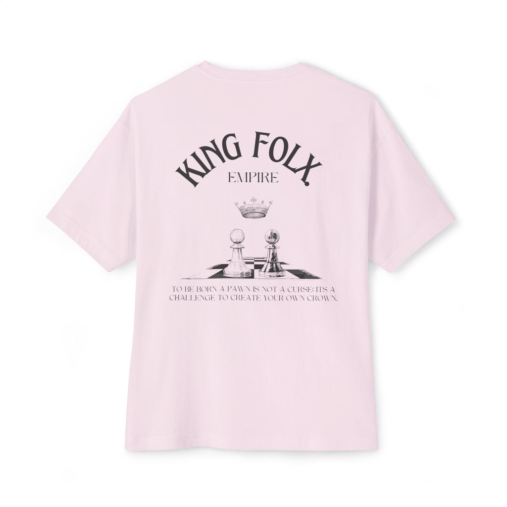 "PAWNS TO KINGS BLACK Print" Unisex Oversized Boxy Tee Comfortable Streetwear, Graphic T-Shirt