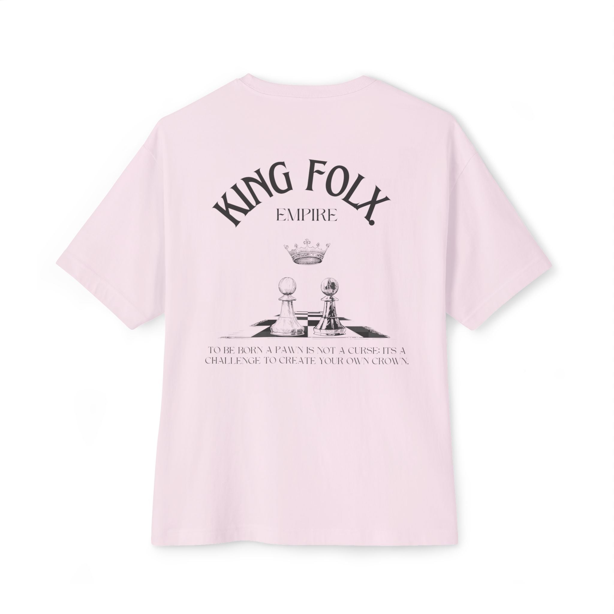 "PAWNS TO KINGS BLACK Print" Unisex Oversized Boxy Tee Comfortable Streetwear, Graphic T-Shirt