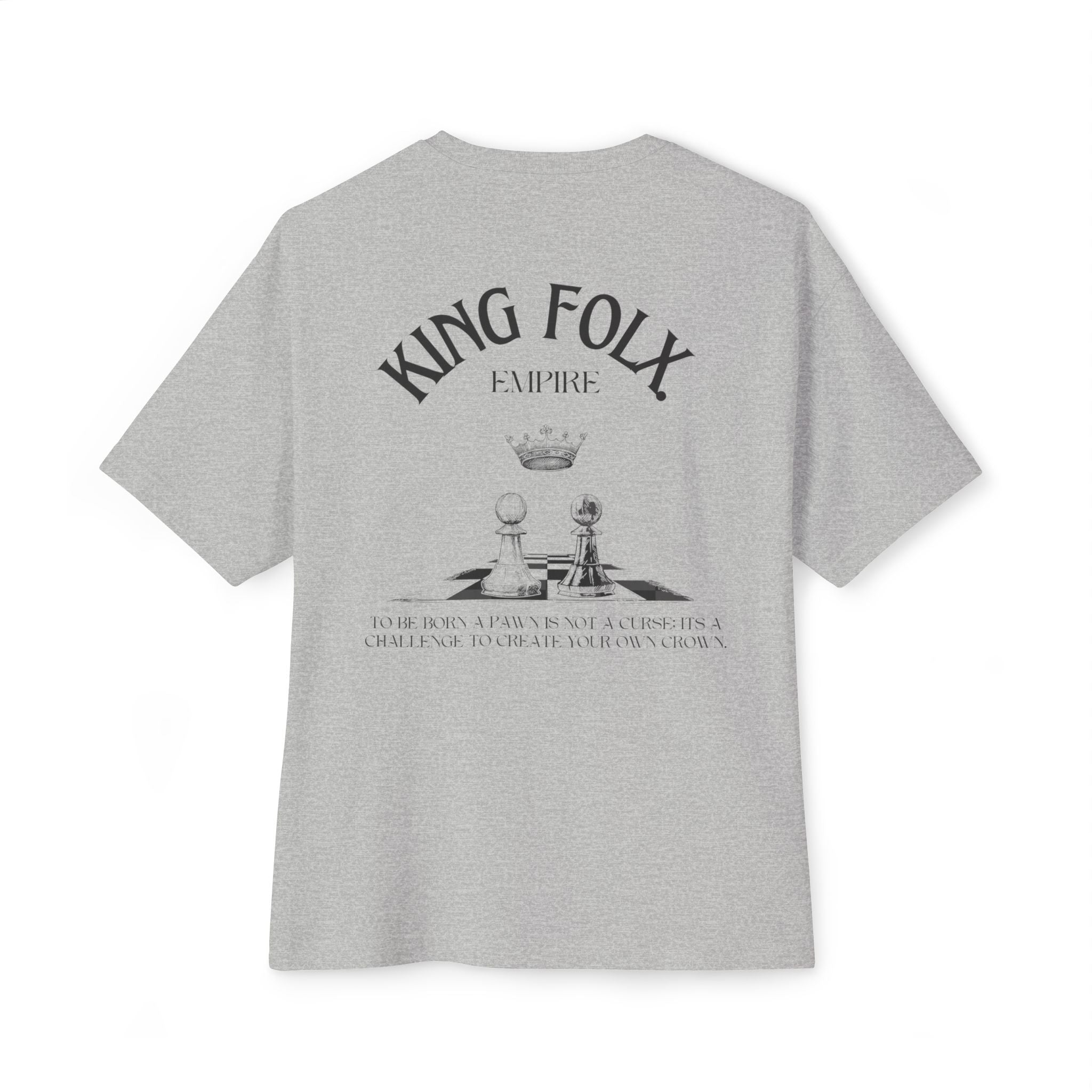 "PAWNS TO KINGS BLACK Print" Unisex Oversized Boxy Tee Comfortable Streetwear, Graphic T-Shirt