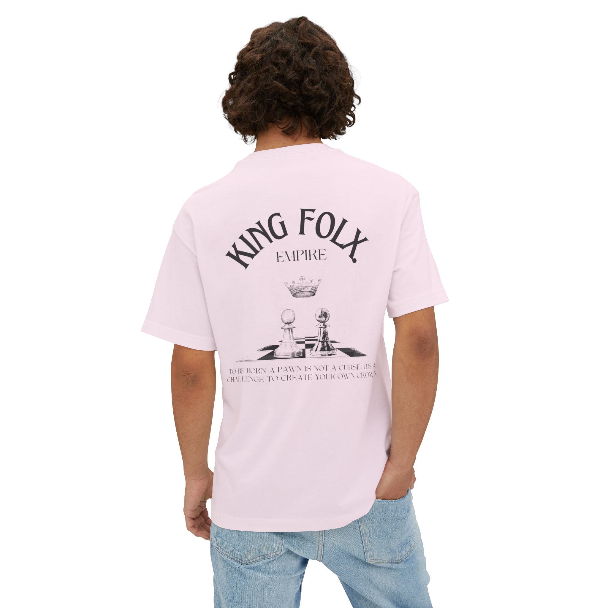 "PAWNS TO KINGS BLACK Print" Unisex Oversized Boxy Tee Comfortable Streetwear, Graphic T-Shirt