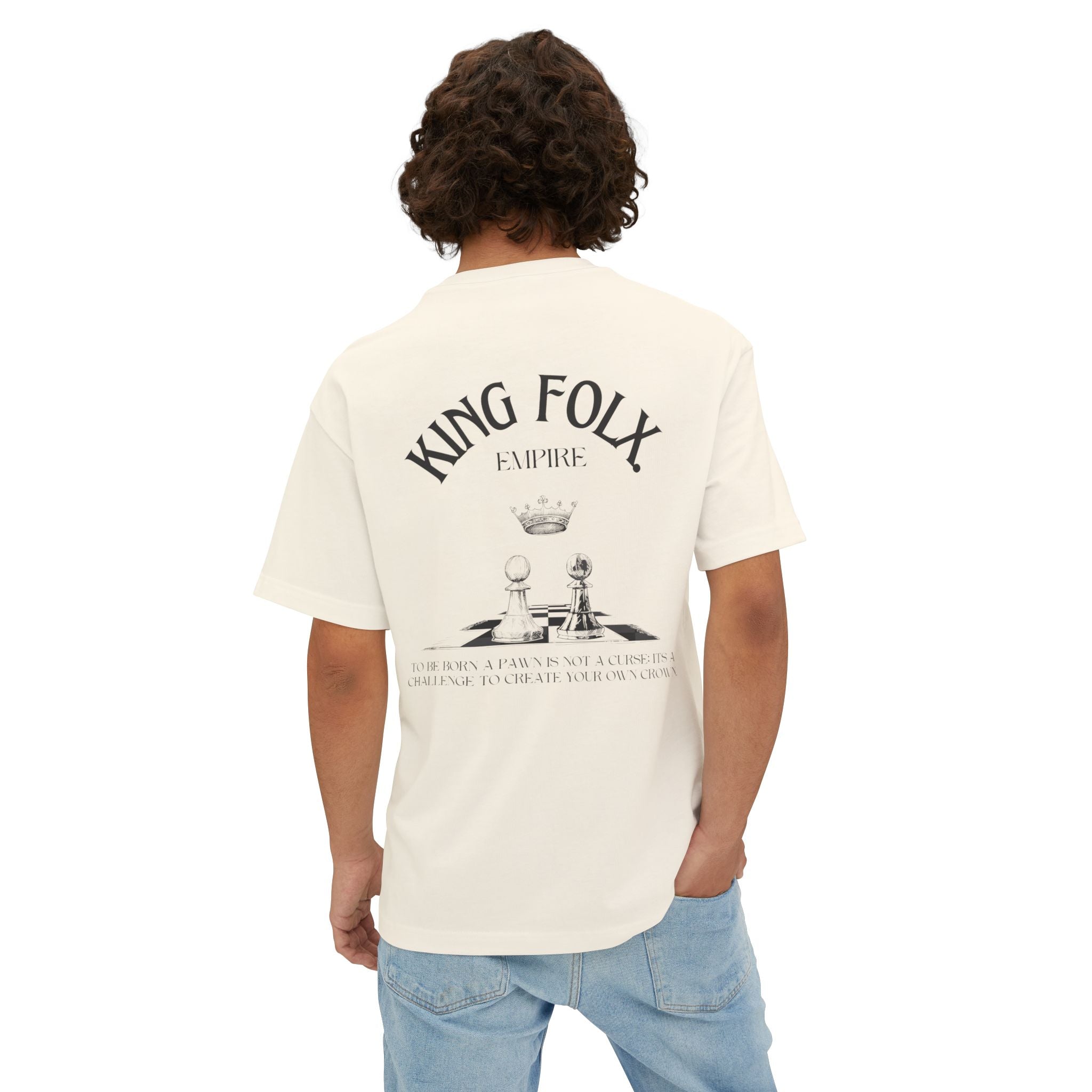 "PAWNS TO KINGS BLACK Print" Unisex Oversized Boxy Tee Comfortable Streetwear, Graphic T-Shirt