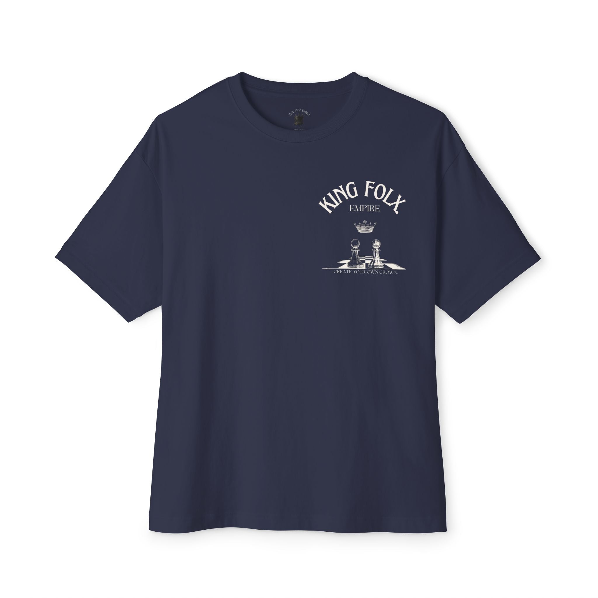 "PAWNS TO KINGS White Print" Unisex Oversized Boxy Tee Comfortable Streetwear, Graphic T-Shirt