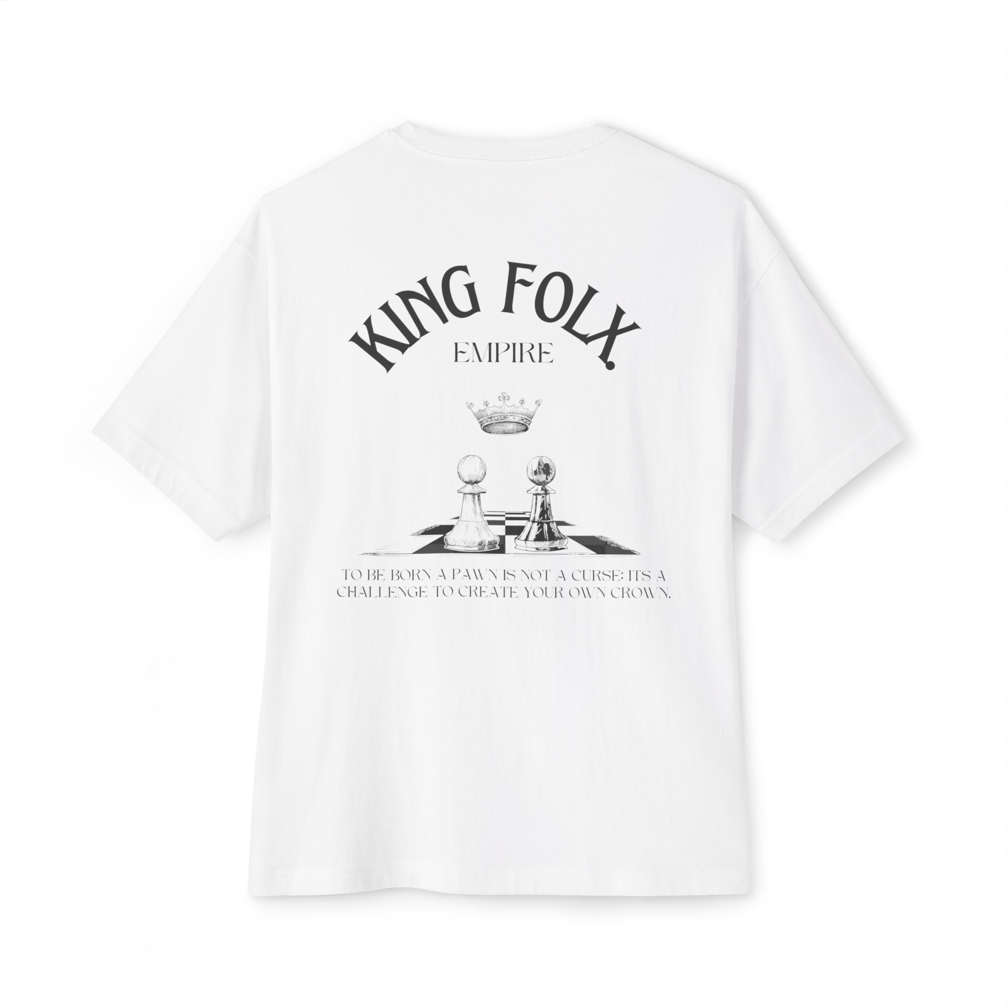 "PAWNS TO KINGS BLACK Print" Unisex Oversized Boxy Tee Comfortable Streetwear, Graphic T-Shirt