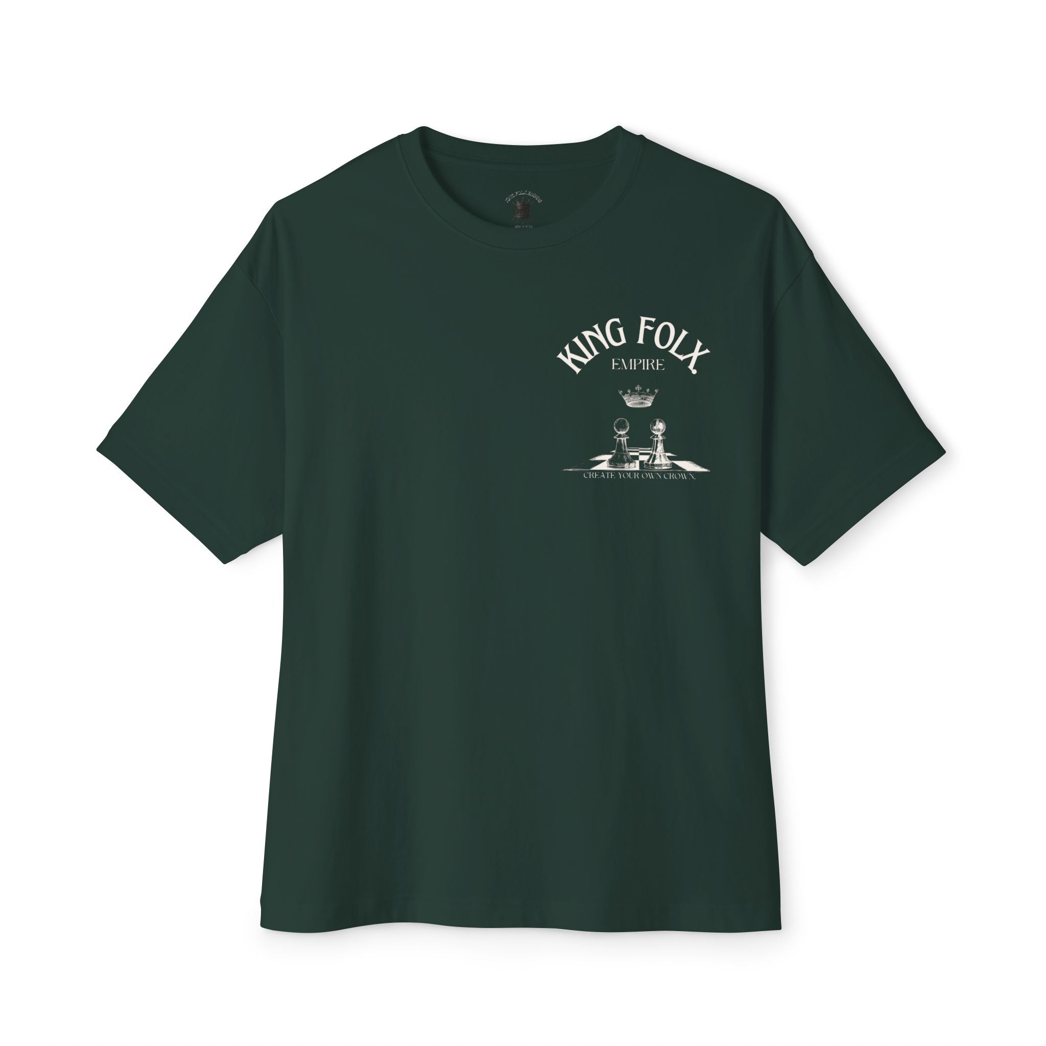 "PAWNS TO KINGS White Print" Unisex Oversized Boxy Tee Comfortable Streetwear, Graphic T-Shirt