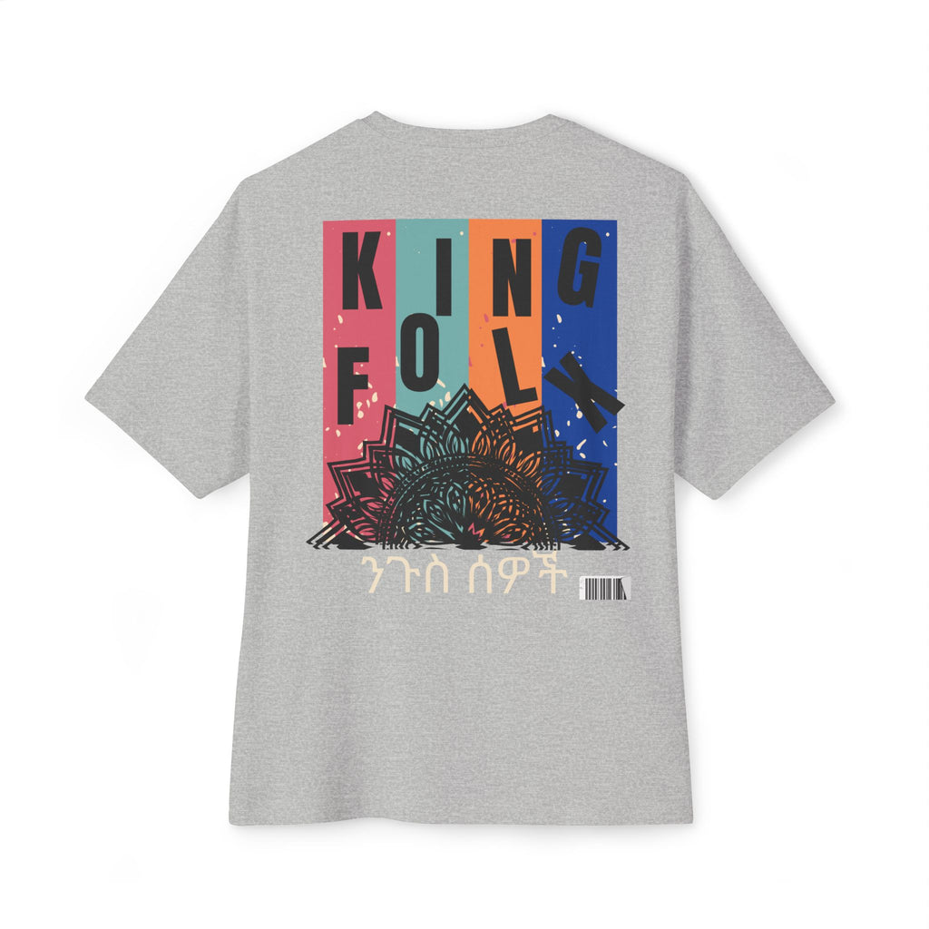 "KING PEOPLE White Print" Unisex Oversized Boxy Tee Comfortable Streetwear, Graphic T-Shirt