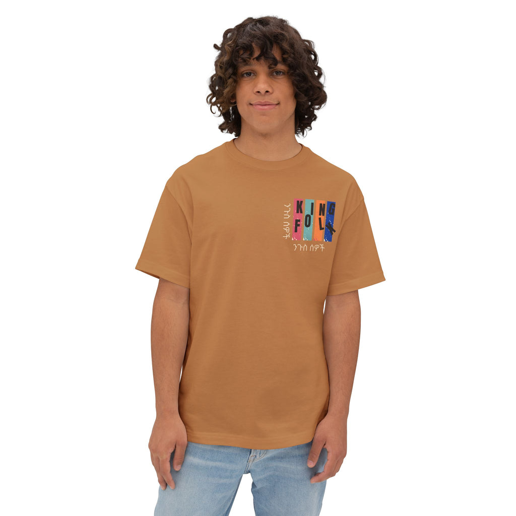 "KING PEOPLE White Print" Unisex Oversized Boxy Tee Comfortable Streetwear, Graphic T-Shirt