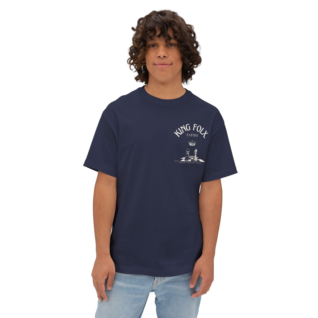 "PAWNS TO KINGS White Print" Unisex Oversized Boxy Tee Comfortable Streetwear, Graphic T-Shirt