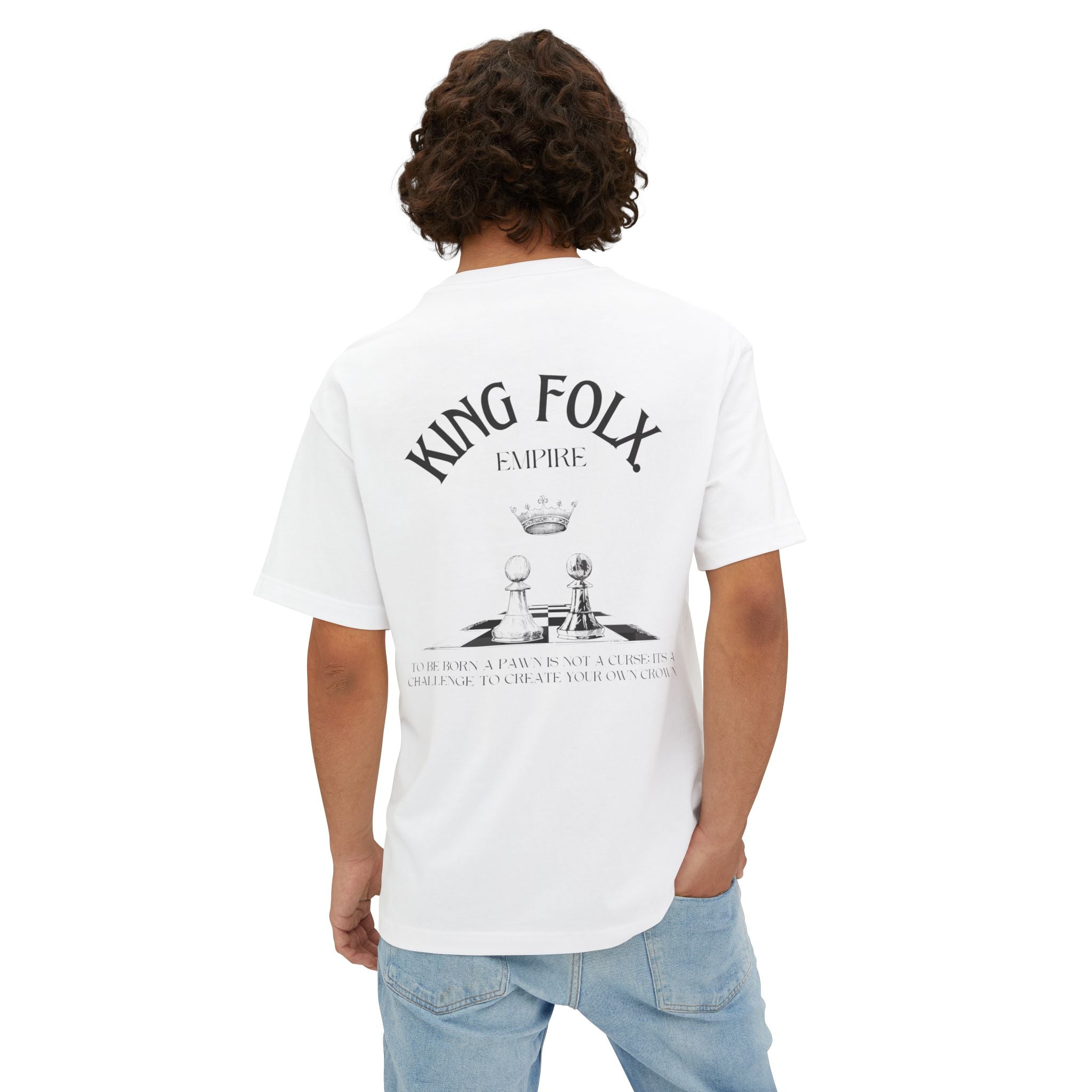 "PAWNS TO KINGS BLACK Print" Unisex Oversized Boxy Tee Comfortable Streetwear, Graphic T-Shirt