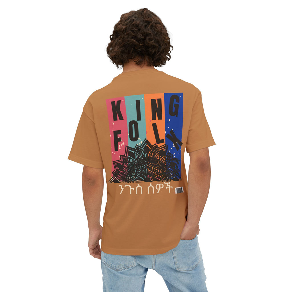 "KING PEOPLE White Print" Unisex Oversized Boxy Tee Comfortable Streetwear, Graphic T-Shirt