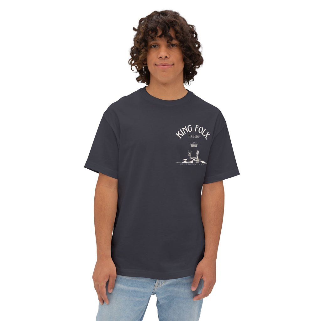 "PAWNS TO KINGS White Print" Unisex Oversized Boxy Tee Comfortable Streetwear, Graphic T-Shirt