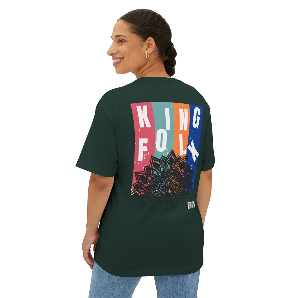 "KING PEOPLE Black Print" Unisex Oversized Boxy Tee Comfortable Streetwear, Graphic T-Shirt